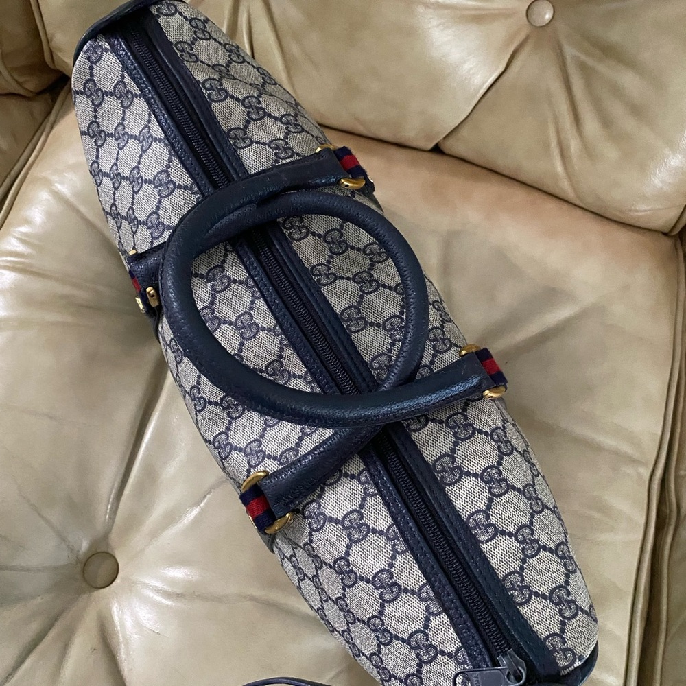 Gucci A-Frame GG Duffel Tote Web Stripe w/Modified Crossbody Strap Vintage - Picture 4 of 14